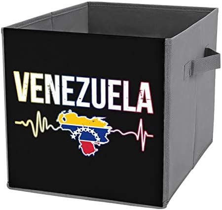 ונצואלה לב פעימות גדול קוביות אחסון פחי מתקפל בד אחסון תיבת ארון מארגני עבור מדפים