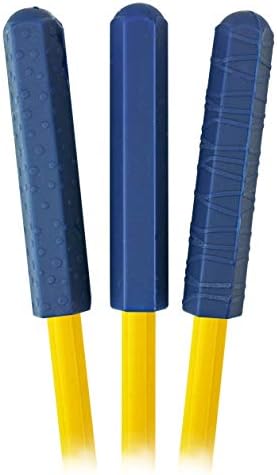 טופרי העיפרון של Chewberz Chewberz, Toppers, טופרי עיפרון נטולי לטקס, כחול נייבי, סט של 3-TPG-883