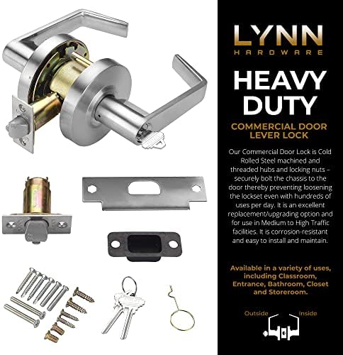 LYNN חומרה מנעול מנוף דלת מסחרי-ידית נעילה כבדה, ידיות דלת מעצבים, מנעול מנוף גלילי, ידית דלת
