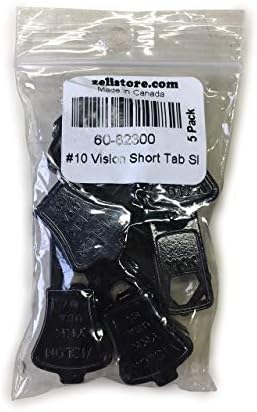 YKK 10 Vislon Short Tab Slider Zipper Rump Black - 5 חבילה