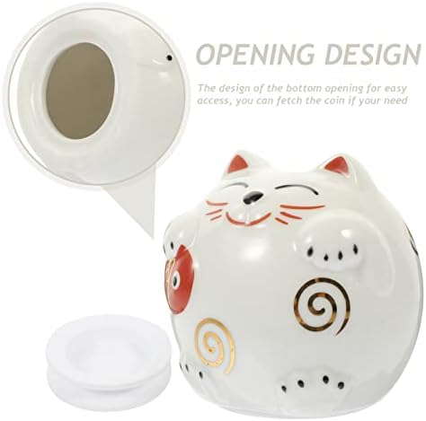 Kisangel Cat Piggy Bank Ceramic Cat Money Money Jar Style Coin Bank Child