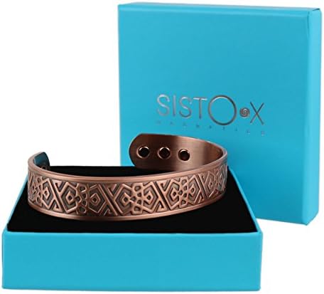 Sisto-X Chunky Copper Coff Coft Inca עיצוב צמיד מגנטי/צמיד מאת Sisto-X® 6 מגנטים לבריאות Neodymium