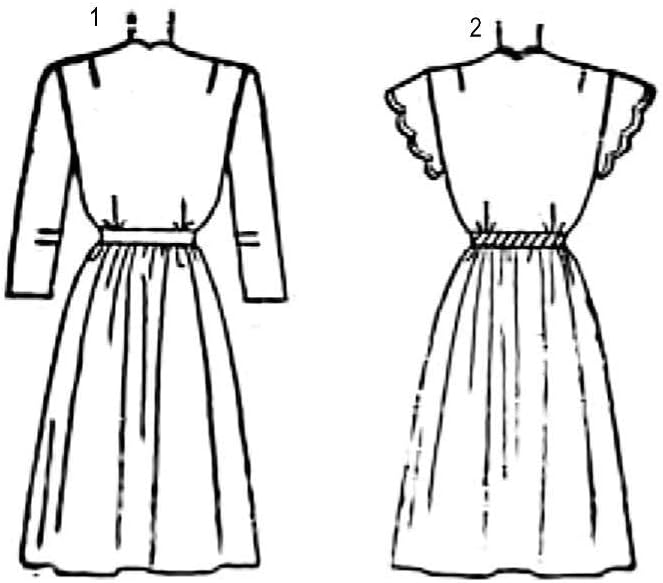 1940 דפוס, די מסולסל מול תה שמלה-גודל: 12 חזה: 30