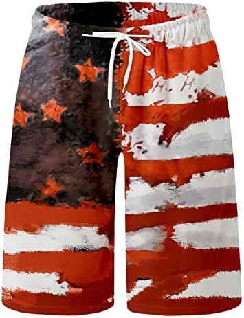 מכנסי לוח עצמאות של XXBR מכנסיים קצרים לגברים, דגל אמריקאי דפוס גלישה במכנסיים קצרים בקיץ גזעי שחייה פטריוטיים