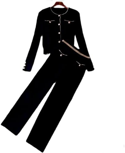 אופנה WPYYI סרוג צמרות שרוול ארוך+מכנסי רגל רחבים אלסטיים פלוס סט מגוון תלבושות וינטג '