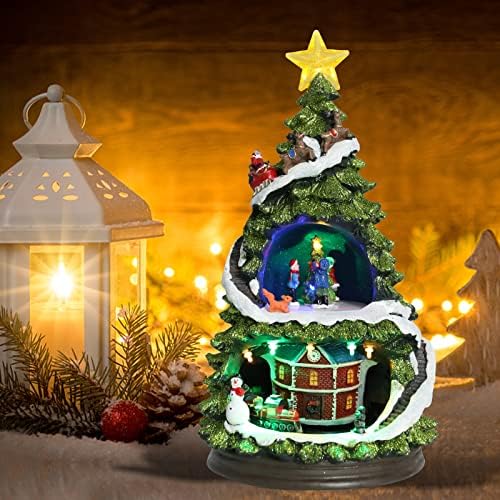 בתי כפר חג המולד של Bdor, עץ חג המולד עם רכבת מרגשת וכפר חג המולד ואנשי כפר חג המולד, אווירה