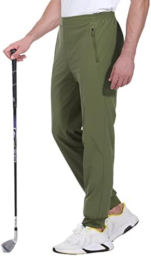מכנסי גולף גולף לגברים של Bgowatu מכנסיים רזים מכנסי טרנינג מתאימים מכנסי הליכה לריצה לגברים