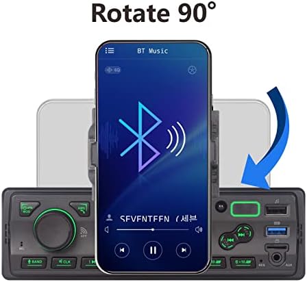סטריאו לרכב של LXKLSZ עם Bluetooth Sinkin Sind עם בקרת אפליקציות MP3 נגן תמיכה בשיחות ללא ידיים/USB/FM/AM/TF/AUX-In/EQ,