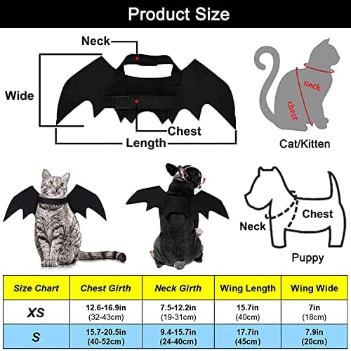 תלבושות כלב תלבושות כנפי עטלף עבור כלב בינוני קטן וחתול ליל כל הקדושים תלבושות חיית מחמד עטלפים