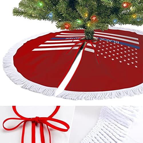 שחור חיים עניין ארהב דגל תמיכה דגל עץ חג המולד חצאית עץ חג המולד מחצלת ציצים קישוטים לקישוטים למסיבת