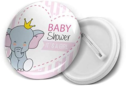 5 חבילות מקלחת לתינוק ילדה פיל חמוד כתר עגול תגים כפתור אישי סיכות לשקיות בגדים כובעי תרמיל כובעים ועוד