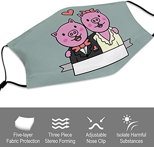 מגניב לשימוש חוזר רחיץ בטיחות בגדי מסכות אמנות עיצוב חמוד זוג בעלי החיים קריקטורה חזיר בית משרד