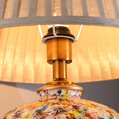 SDUYTDG אירופאי פסטורלי רב -צבעוני מנורת שידה