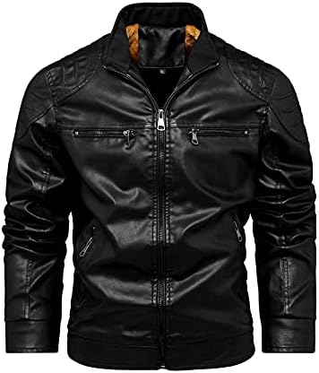 מעיל עור מעיל גברים של DXSBB אופנה צווארון אופנוע וינטג