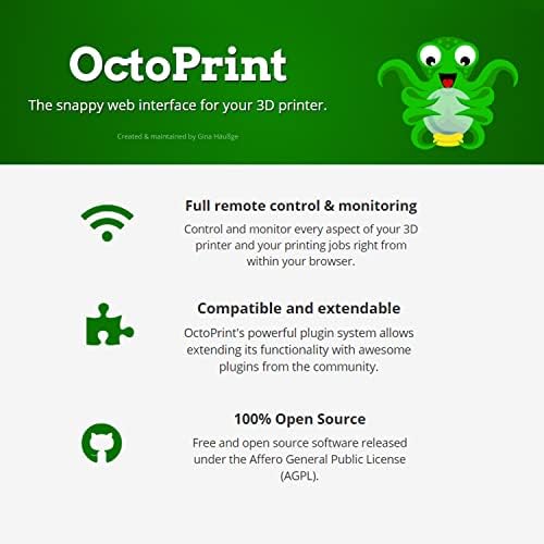 Octoprint מדפסת תלת מימד שלט רחוק שלט אינטרנט של מערכות שרת מקדימות לפני הפליטה והפנימה 1.75 ממ צהוב PLA