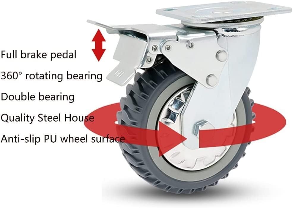 גלגלים של צלחת Lumecube גלגלים קיקים כבדים 4568 סוגר פלדה 800 קג -1300 קג פו שקט עם בלם גלגלים