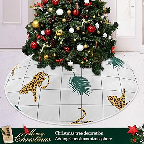 נמרים של Baxiej משאיר חצאיות עץ חג המולד גדולות מחצלת חורף חג המולד לחג עץ עץ עץ חצאית 47.2 אינץ 'לחיצוניות