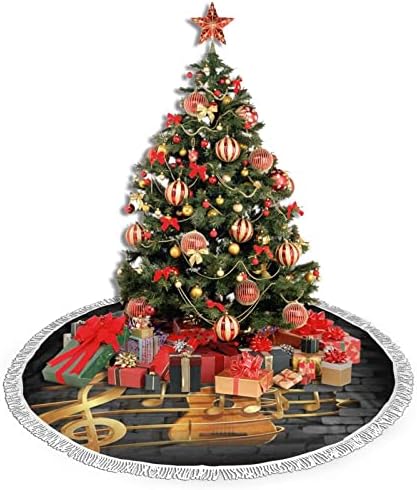 הערה חצאית עץ חג המולד בגיטרה, מחצלת חצאית עץ חג המולד עם ציצית לעיצוב מסיבת חתונה לחג 48