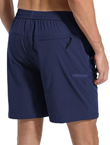 מכנסיים קצרים אתלטי של קואנלון המובילים בגברים מהיר של מכנסי כושר יבש מהיר עם כיסי רוכסן לריצת ספורט