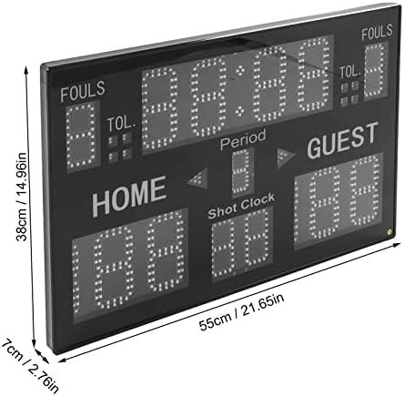 לוח תוצאות אלקטרוני של 15 ספרות, ABS 100-240V 15 ספרות ספרות יציבות יציבות לשימוש רב לשימוש בכדורסל לחדר כושר