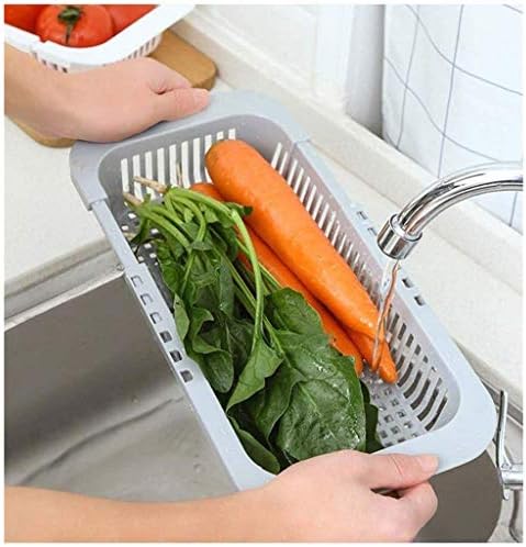 מתלה כלים נשלף ג'אה - כיור ביתי שטיפת כלים לפירות ירקות סל אחסון מלבני