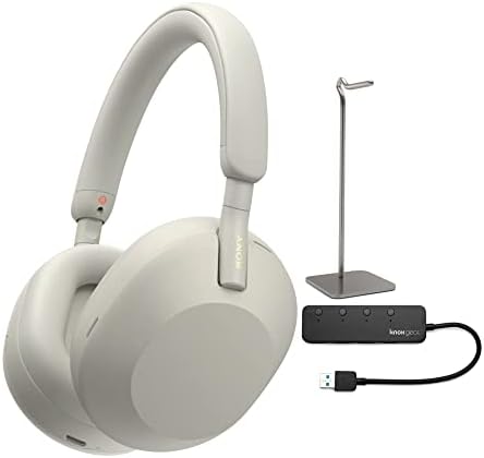 Sony WH-1000XM5 אלחוטי רעש אלחוטי מבטלים אוזניות אוזניות עם אוזניות עם נוקס ציוד 4-יציאה USB 3.0 רכזת אוזניות