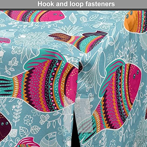 כיסוי ארגז כלבי אקווריום אקווריום, דגים אקזוטיים צבעוניים עם פלטת צבעים בהשראת שישים על רקע