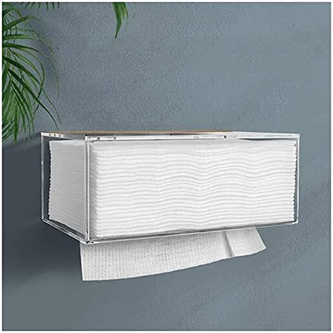 Rahyma Weiping - מחזיקי נייר טואלט מתקן מגבות נייר קיר עם מכסה מחזיק מגבת נייר אקריליק למגבות נייר רב -קיפול