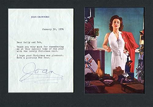 השחקנית ג'ואן קרופורד חתימה על אוסקר, מכתב שהוקלד חתום ומרכיב
