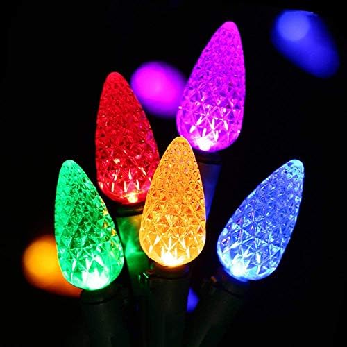 נורות Hayata C6 אורות חג מולד 50 LED LED 16ft תות תאורה - תאורת פיות לחוץ, מקורה, גינה, פטיו, מסיבה, בית,