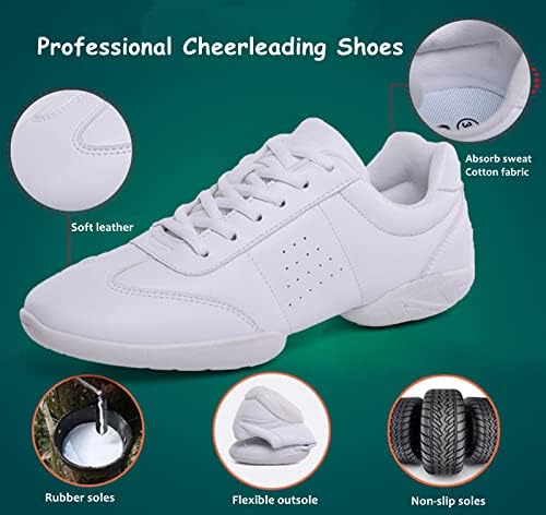 Dadawen נעלי מעודדות לבנות ונוער לבנים אימון ספורט נעלי נעלי ספורט טניס נעליים
