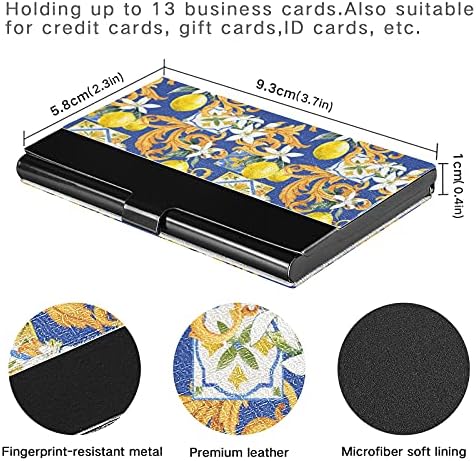פרחי לימון עסקים כרטיס מחזיק עבור נשים גברים עסקים כרטיס בעל מקרה עם עור אישי כרטיס אשראי כרטיס מזהה כרטיס ארגונית
