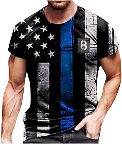 גברים של אמריקאי דגל חולצה קיץ מזדמן קצר שרוול גרפי הדפסת חולצות מגניב שרירים אימון אתלטיקה טי פטריוטית