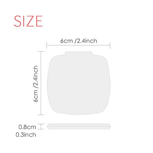 סיני אופי רכיב פו מראה נייד קומפקטי כיס איפור כפול צדדי זכוכית
