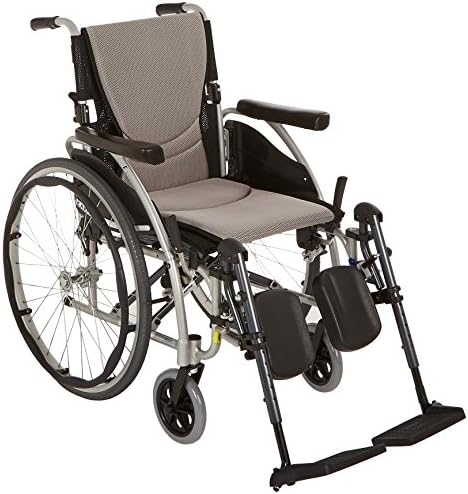 קרמן ס-125פ18 ס-ה כיסא גלגלים עם משענת רגליים מרוממת, כסף פנינה, 18 איקס 17, 25 פאונד