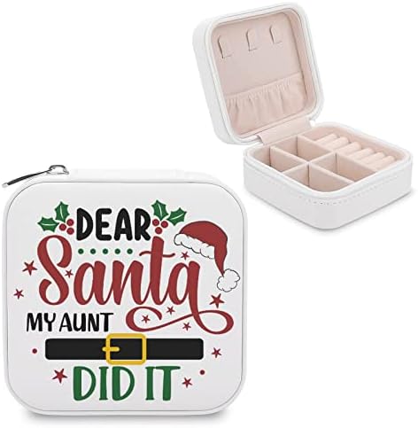 קופסת תכשיטים קטנה לחג המולד סנטה יקרה דודה שלי היא טיילה מארגן קטן מארז אחסון תצוגה ניידת לטרס