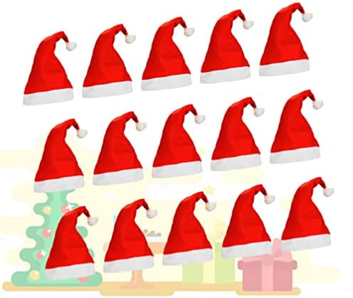 סעיף סנטה כובע סנטה קלאוס כובע למבוגרים ילדים חג המולד כובע עבור חג המולד המפלגה קוספליי אבזר 15 יחידות ילדים