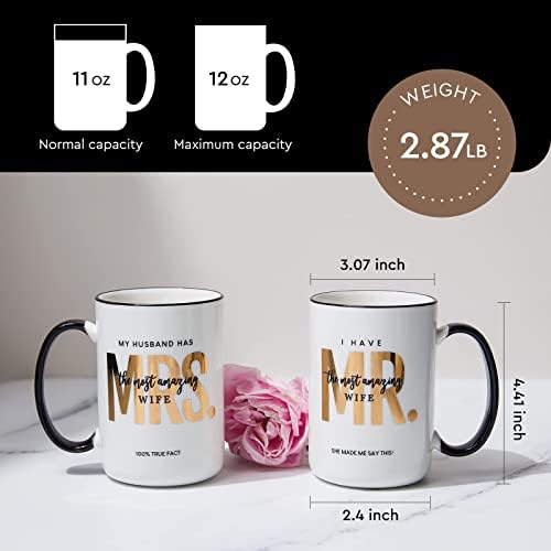 AW BINDAL 【4 יחידות מתנות זוגיות: בואו נשתות קפה ספל קפה זוגי של 2 + מר וגברת ספלי מוגדרים למתנות