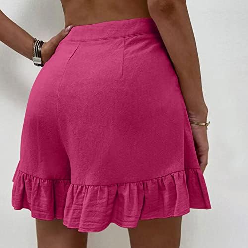 מכנסיים קצרים לנשים בנות זורמות קיץ פרוע לבוש מכנסי פשתן מותניים גבוהים מכנסיים אתלטים מכנסיים