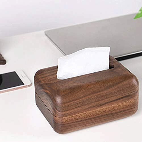 קופסת רקמות GPPZM - כיסוי קופסת רקמות אגוז לשולחן אוכל לשולחן חדר שינה משרד מחזיק קופסת רקמות עץ מלון קופסת