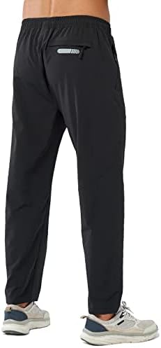 גברים של ספורט ריצה רצים אימון כושר מכנסיים קל משקל ריצה מכנסיים פתוח מכפלת מכנסי טרנינג שחור