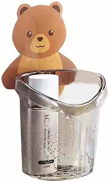 פלסטיק מברשת שיניים מחזיק כוס, דוב בצורת יניקה כוס, קיר רכוב אמבטיה מברשת שיניים מחזיק משחת שיניים