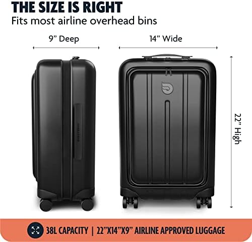 חבילת נסיעות פרו פנגולין אווירית: מזוודות נשיאה עם תא מחשב נייד מחוזק וקוביות אריזה לדחיסה