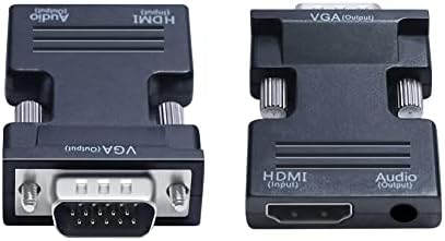 DTECH HDMI ל- VGA מתאם עם יציאת שמע 3.5 ממ עבור מקרן מחשב נייד מחשב ישן 1080p וידאו