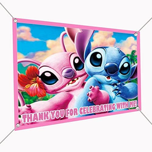 Stitch & Angel Vinyl indoor או Banner שלט חיצוני שלט 30 x 24, תפאורה 2.5'x2 ', מסיבות טובות