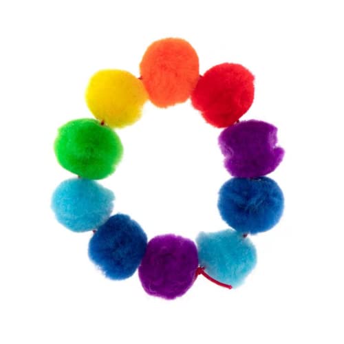 Baker Ross Fe324 Rainbow Shrowing Pom Pom Beads - חבילה של 105, קישוטים רב צבעוניים לייצור תכשיטים לילדים, מלאכות
