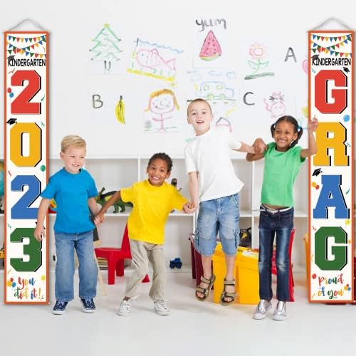 קישוטי סיום 2023 גננת מרפסת באנר שלט ColorFl לכיתה של 2023 ציוד מסיבות בוגרים