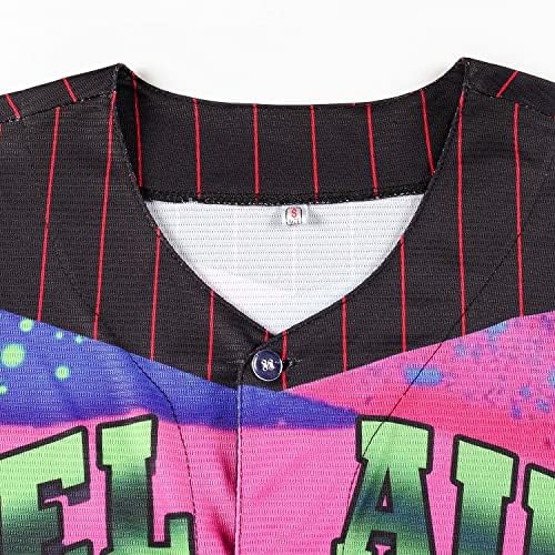 ג ' רזי בייסבול קיוקן בל אייר, בגדי היפ הופ משנות ה -90 לגברים ולנשים, חולצת טריקו עם שרוולים קצרים למסיבה