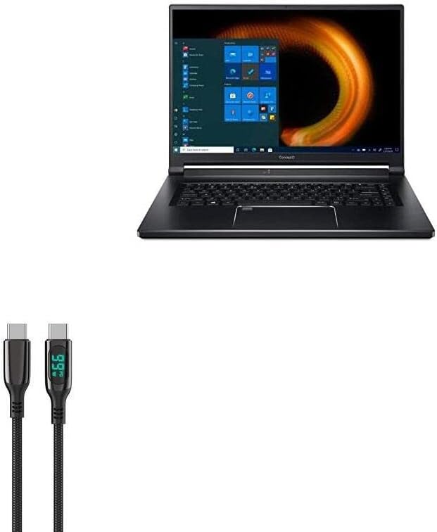 כבל Goxwave תואם ל- Acer Conceptd 5 - PowerDisplay כבל PD - USB -C ל- USB -C, תצוגת LED 6 רגל PD כבל ניילון