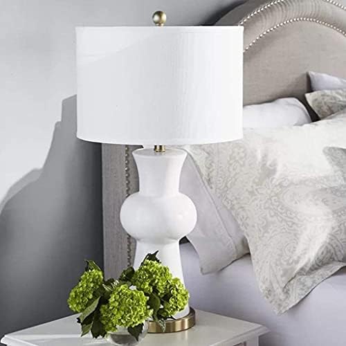 - קרמיקה קרם דקורטיבית של מנורה שולחן, אישיות יצירתית מודרנית למנורת שולחן מיטה בחדר שינה אור לבן צל אור אור E27/כפתור/28.8